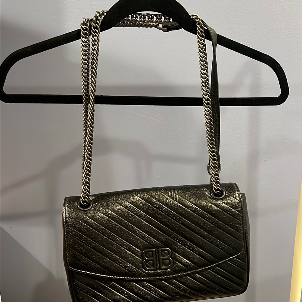 Balenciaga Metallic Black Shoulder Bag